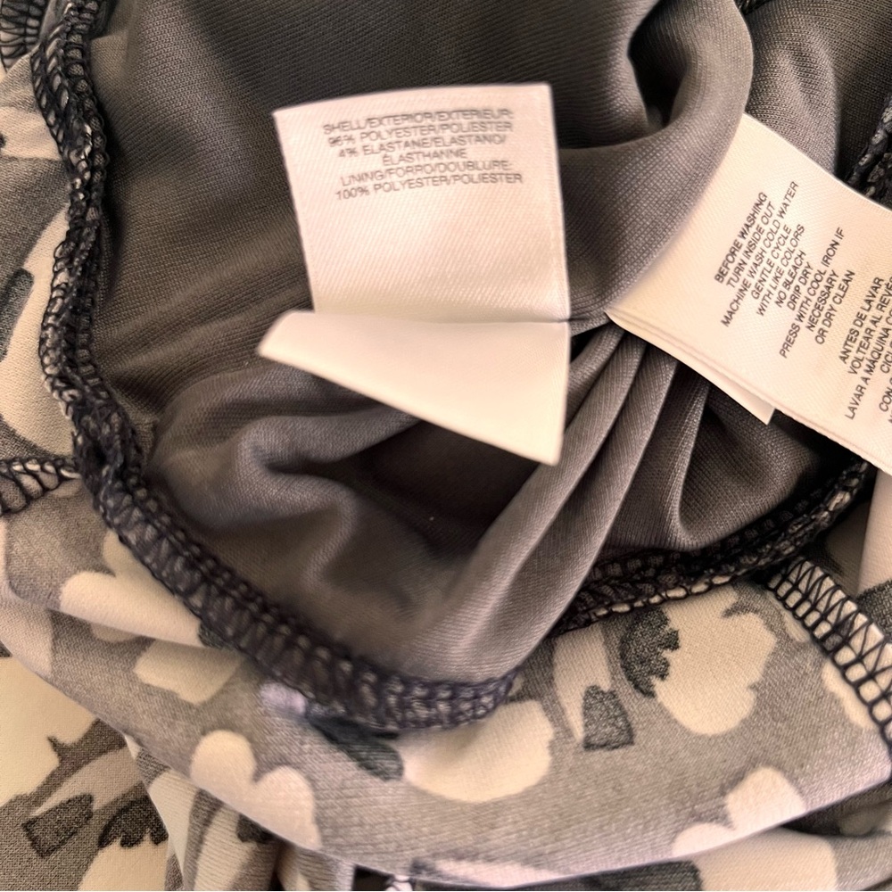 Anne Klein Sleeveless Black Gray and White Women's Midi Dress Floral, Size 6 - Picture 7 of 10